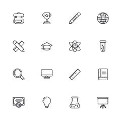 Education outline icon set vector illustration