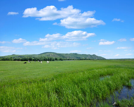 The hulunbuir ewenki flag yi min river plains