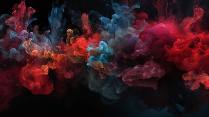 Fototapeta premium Explore stunning fractal art blending cosmic elements—stars, nebulas, and alcohol ink with thin black outlines. Vibrant colors, smoke effects, and 8K detail create a mesmerizing universe. Perfect for 