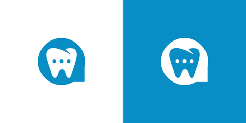 Modern dental chat logo design. Dentistry consultation icon. dentist communication