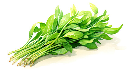 Obraz premium 空心菜の水彩イラスト