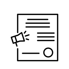 Campaign digital marketing icon with black outline style. campaign, media, strategy, marketing, social, digital, seo. Vector Illustration