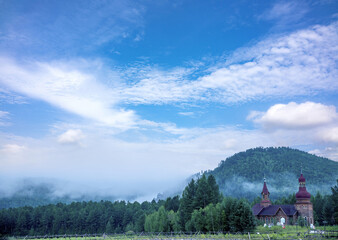 The greater hinggan mountains in heilongjiang province at mohe arctic village cultural arctic Christmas village north