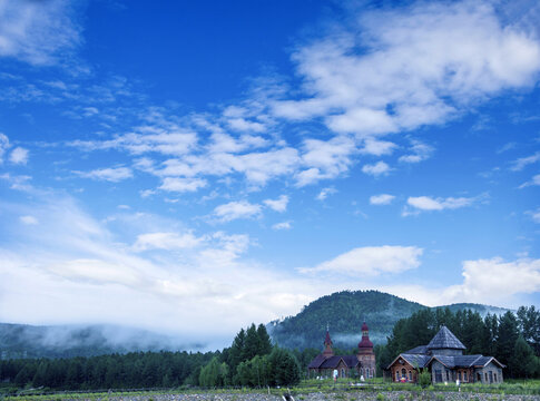 The greater hinggan mountains in heilongjiang province at mohe arctic village cultural arctic Christmas village north