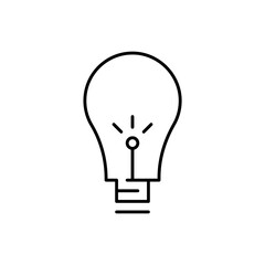 Idea digital marketing icon with black outline style. idea, creative, lightbulb, bulb, inspiration, concept, business. Vector Illustration