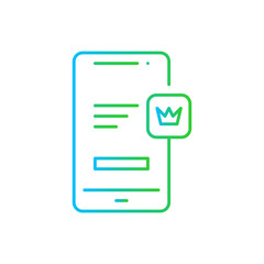 Premium digital marketing icon with blue and green gradient outline style. exclusive, golden, high class, gold, elegant, premium, luxury. Vector Illustration