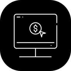 Pay per click digital marketing icon with black filled line outline style. internet, marketing, technology, pay, click, online. Vector Illustration