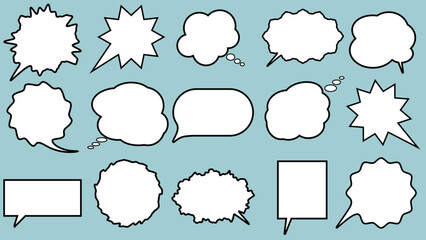Obraz premium Set of speech bubbles. speech bubble, speech balloon, chat bubble line art vector icon collection