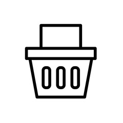 Basket digital marketing icon with black outline style. basket, market, buy, symbol, shop, sign, sale. Vector Illustration