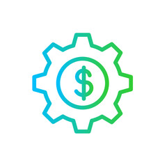 Marketing digital marketing icon with blue and green gradient outline style. business, marketing, seo, web, social, strategy, media. Vector Illustration