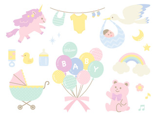 simple illustration celebrate new born baby