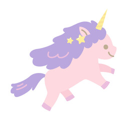 simple illustration of cute unicorn