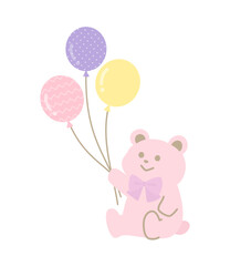simple illustration of bear and ballon