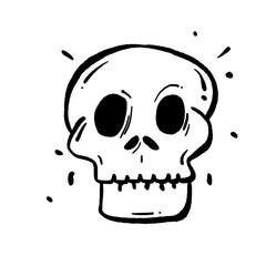 Hand drawing skull