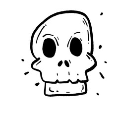 Hand drawing skull
