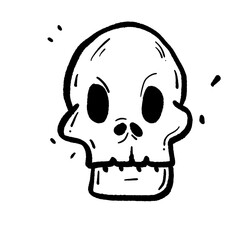 Hand drawing skull