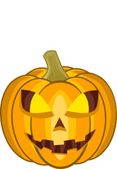 Halloween pumpkin scary face vector art cartoon illustration 