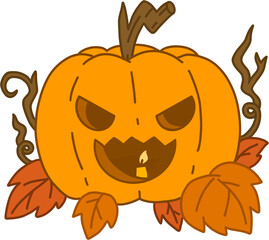 Fototapeta premium hand drawn illustration Pumpkin of Halloween Day 