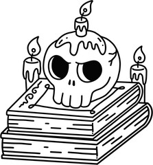 hand drawn vector illustration Skeleton of Halloween Day 