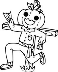 hand drawn vector illustration Jack o’ lantern of Halloween Day 