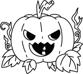 hand drawn vector illustration Pumpkin of Halloween Day 