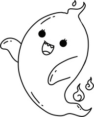 hand drawn vector illustration Ghost of Halloween Day 