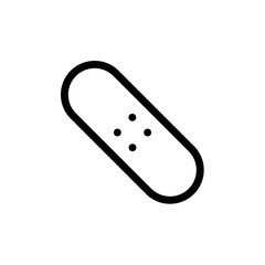 Bandage medical and health icon with black outline style. medical, bandage, medicine, symbol, health, sign, pharmacy. Vector Illustration