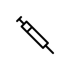 Injection medical and health icon with black outline style. medical, syringe, medicine, injection, vaccine, treatment, vaccination. Vector Illustration