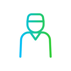 Doctor medical and health icon with blue and green gradient outline style. medical, hospital, doctor, care, health, medicine, stethoscope. Vector Illustration