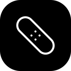 Bandage medical and health icon with black filled line outline style. medical, bandage, medicine, symbol, health, sign, pharmacy. Vector Illustration