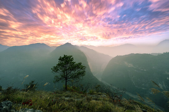The Yangtze river three gorges nature reserve - small fish head bay scenery
