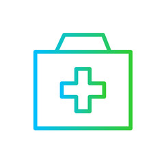 Obraz premium Doctor medical and health icon with blue and green gradient outline style. medical, hospital, doctor, care, health, medicine, stethoscope. Vector Illustration