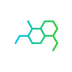 Obraz premium Chemical medical and health icon with blue and green gradient outline style. chemical, symbol, sign, set, chemistry, medical, line. Vector Illustration