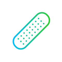 Bandages medical and health icon with blue and green gradient outline style. medical, bandage, medicine, health, symbol, sign, pain. Vector Illustration