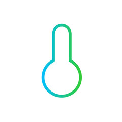 Mercury medical and health icon with blue and green gradient outline style. mercury, sign, isolated, symbol, hot, weather, celsius. Vector Illustration