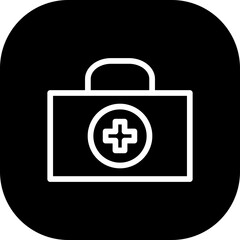 First aid medical and health icon with black filled line outline style. medical, hospital, health, emergency, aid, symbol, sign. Vector Illustration