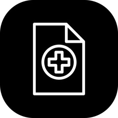 File medical and health icon with black filled line outline style. file, document, business, set, web, sign, data. Vector Illustration