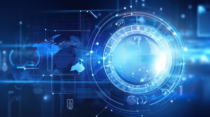 Obraz premium background of future technology concept for business solutions.circle,globe.Generative AI