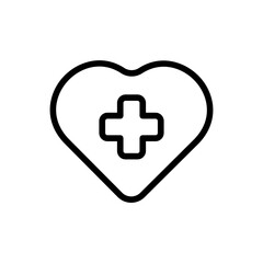 Obraz premium Health care medical and health icon with black outline style. health, care, medical, medicine, hospital, doctor, symbol. Vector Illustration
