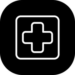 Obraz premium Hospital medical and health icon with black filled line outline style. hospital, medical, health, emergency, medicine, care, ambulance. Vector Illustration