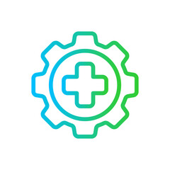 Medical medical and health icon with blue and green gradient outline style. medical, health, medicine, line, care, healthcare, pharmacy. Vector Illustration