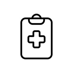 Check up medical and health icon with black outline style. check, sign, medicine, health, care, line, medical. Vector Illustration