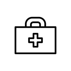 First aid kit medical and health icon with black outline style. care, health, medicine, doctor, medical, emergency, case. Vector Illustration