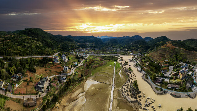Chongqing plate liao lake scenery