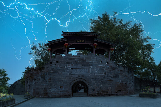 Chongqing Lai beach town of night