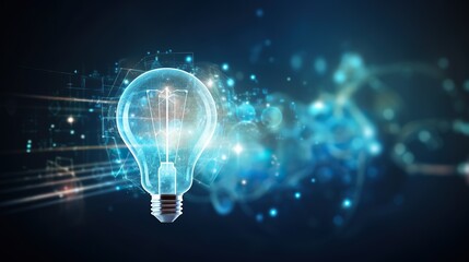 free photos Light bulb abstract background ,future technology concept for business solution.Generative AI