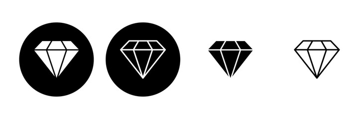 Diamond icon set. diamond gems vector icon.