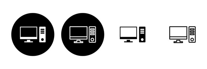 Computer icon set. computer monitor icon vector.