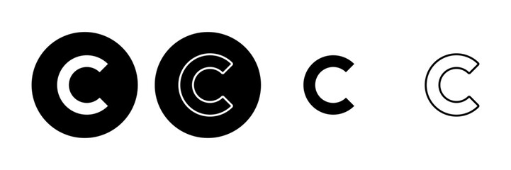 Copyright icon set. copyright symbols