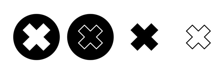 Fototapeta premium Close icon set. Delete icon vector. cross sign